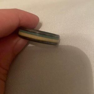 Men’s Ring Tungsten Antler and Turquoise